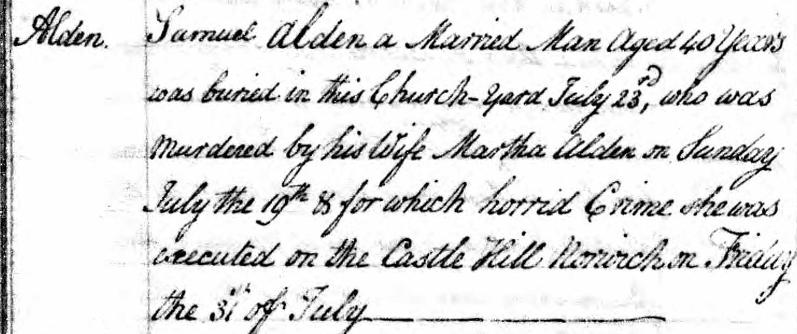 Norfolk parish register 1806: local murder and execution, Westwood Family History, Family History Research and Genealogy