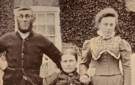 Victorian sepia photograph of John, Mary and Jessie Westwood Family History, Family History Research and Genealogy